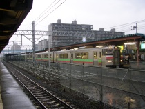下り線仮ホーム設置工事(2007.9.15)