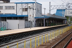 野幌駅 下り仮ホーム工事現場