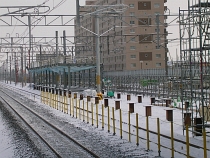 野幌駅・仮上り線ホーム(2008.12.7)