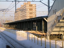 野幌駅・仮上り線ホーム(2009.1.25)