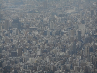 機内から見えた大阪周辺